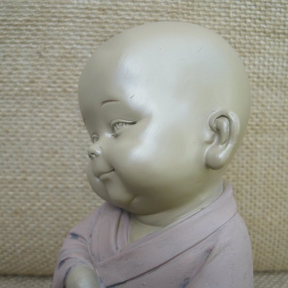 Standing Buddhist Monk Resin Figurine - Picture 10 of 16